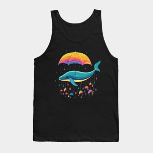 Whale Rainy Day With Umbrella Tank Top